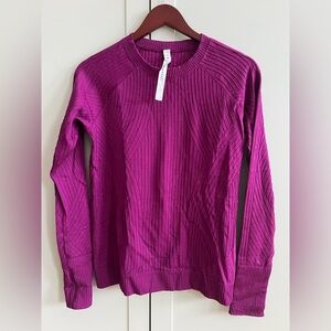 Lululemon like new size 10 long sleeve magenta swiftly tech textured crew neck